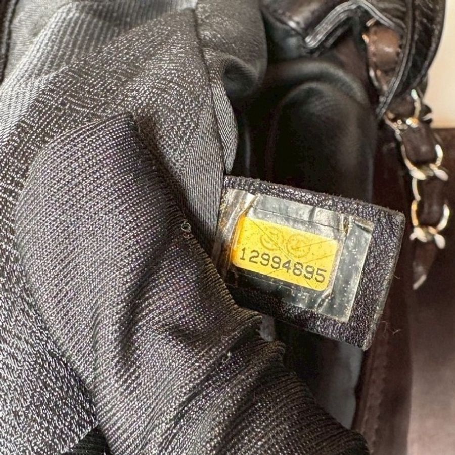 Chanel 銀鍊咖皮蓋黑包身包中包-24