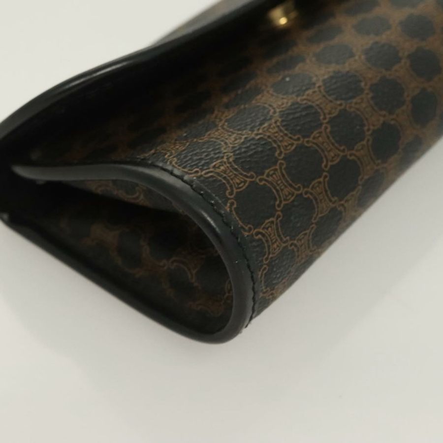【日本直送】CELINE Macadam帆布手拿包 PVC皮革 黑色 金色 Auth mr1397-7