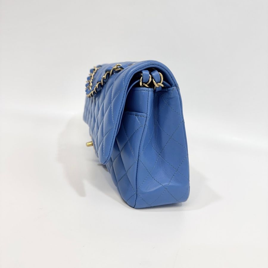 Chanel天空藍金釦羊皮COCO 25CM A01112-1