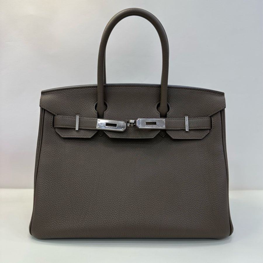 愛馬仕/Hermes Birkin30 T刻 16色鼹鼠灰銀扣 Togo皮-1