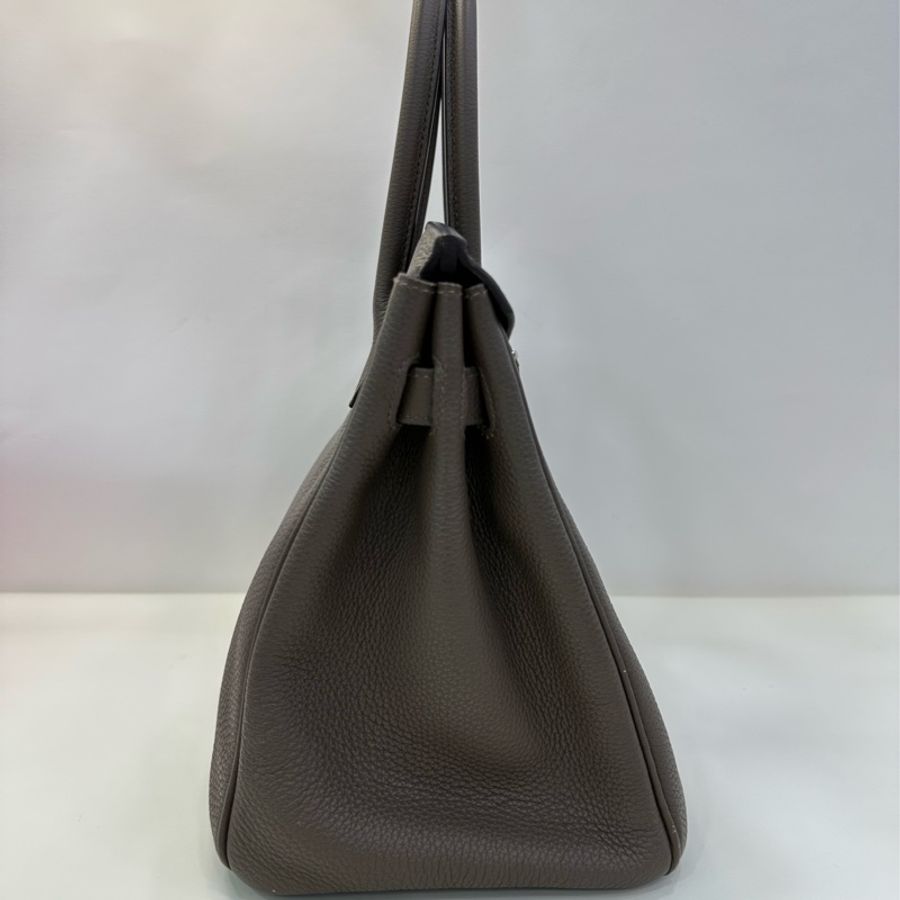 愛馬仕/Hermes Birkin30 T刻 16色鼹鼠灰銀扣 Togo皮-3