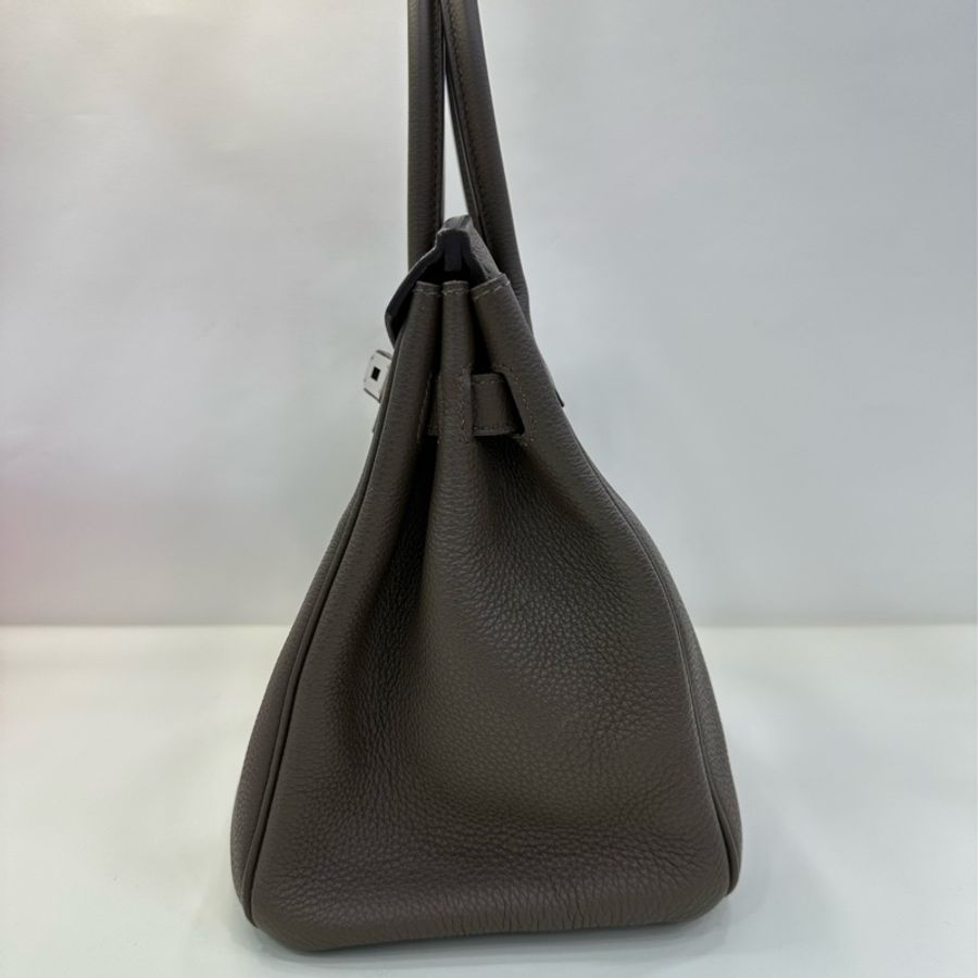 愛馬仕/Hermes Birkin30 T刻 16色鼹鼠灰銀扣 Togo皮-4