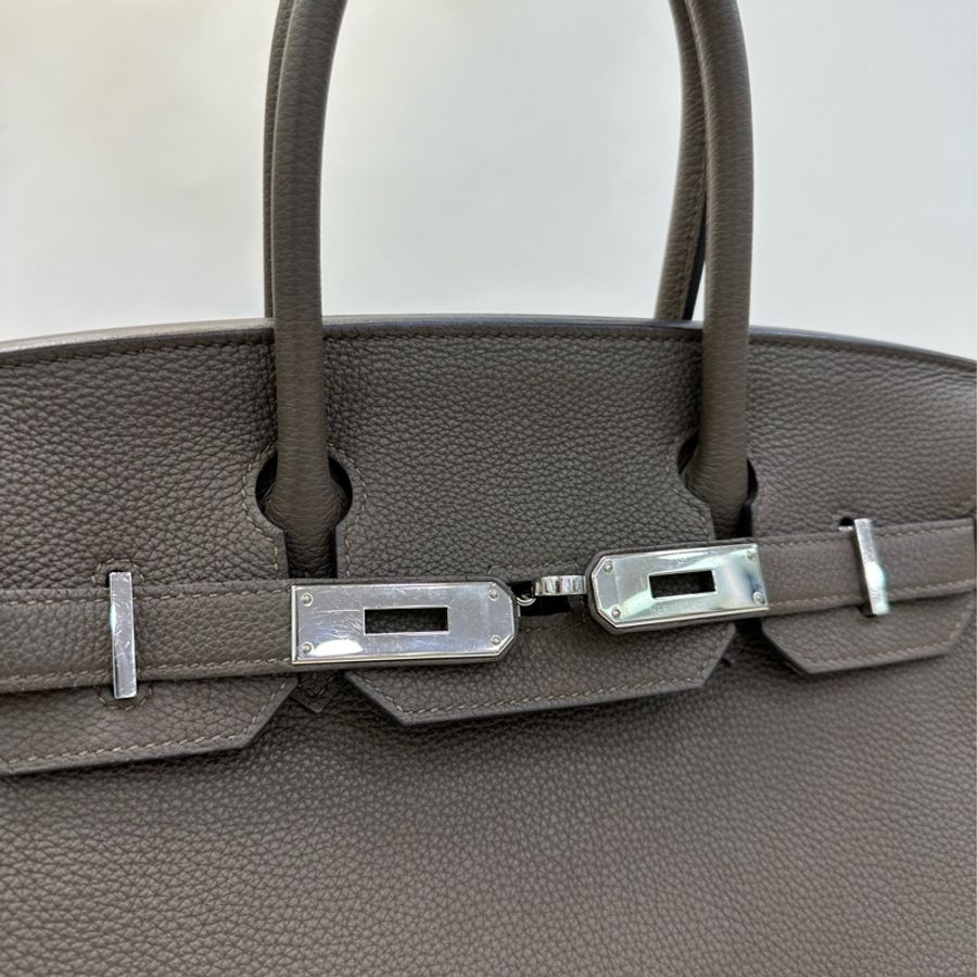 愛馬仕/Hermes Birkin30 T刻 16色鼹鼠灰銀扣 Togo皮-5