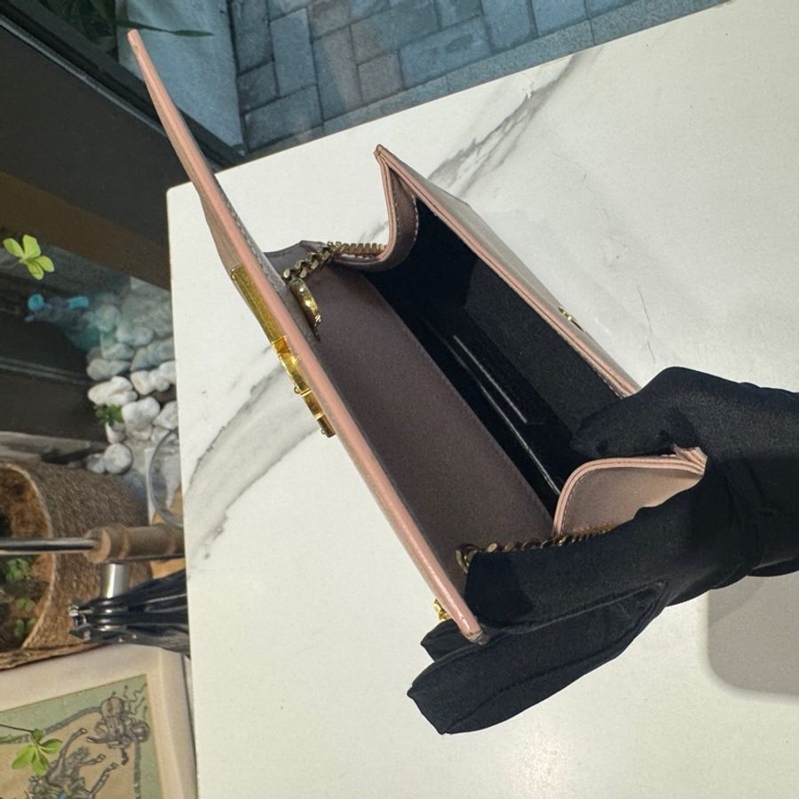 YSL聖羅蘭 魚子醬牛皮kate包 底長約17 ~-6