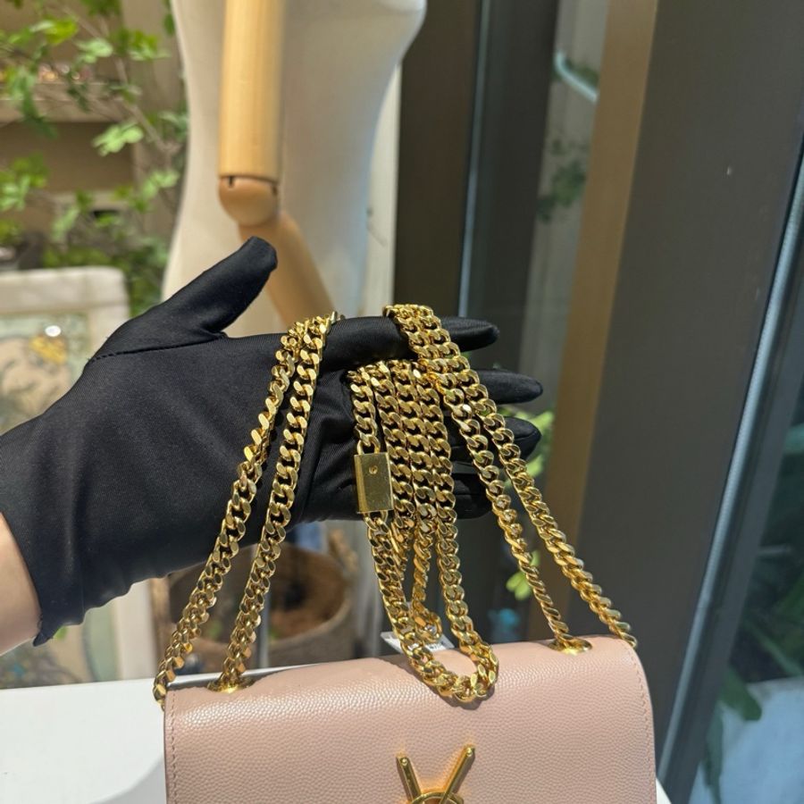 YSL聖羅蘭 魚子醬牛皮kate包 底長約17 ~-7
