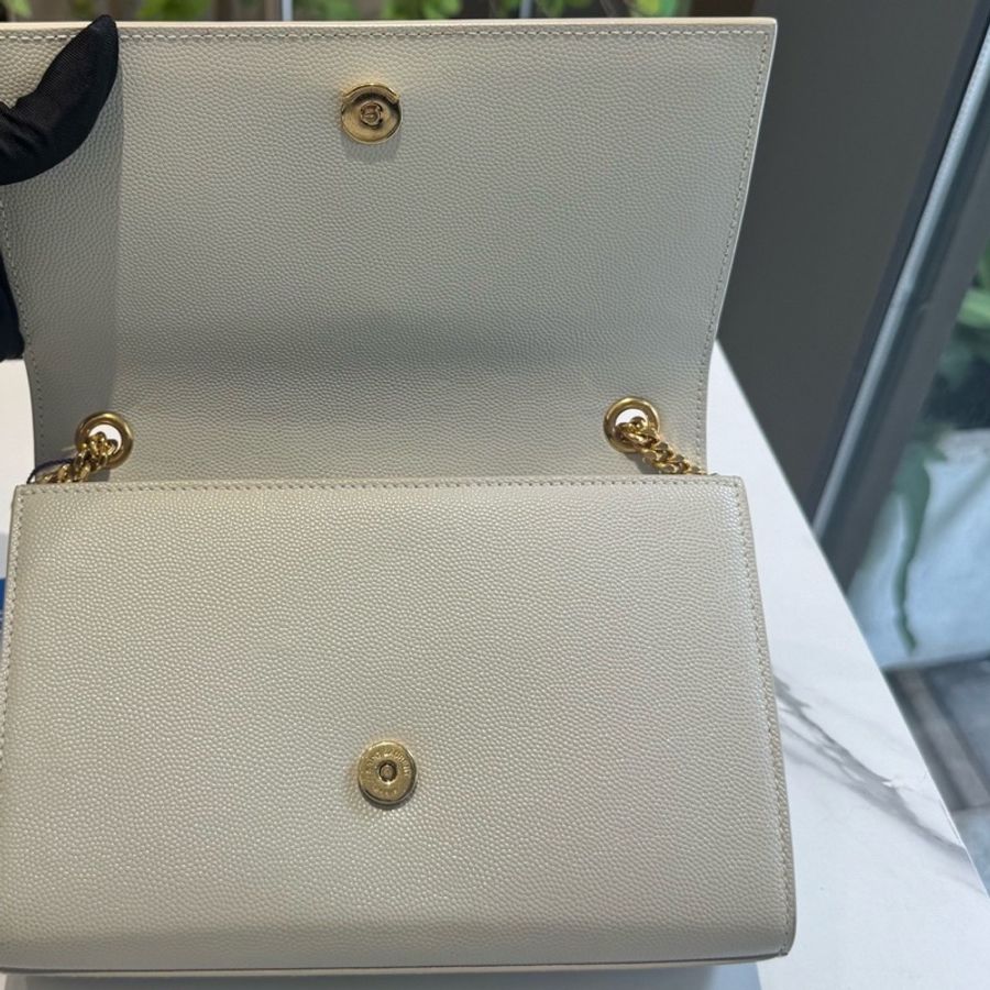 YSL 白金魚子醬鏈條包kate小號 尺寸約20 X 12.5 X 5-5