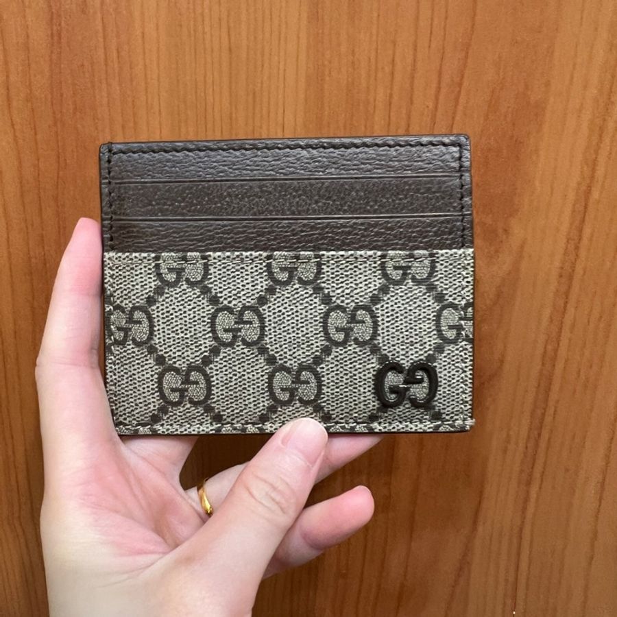 Gucci PVC拼咖牛皮Supreme 6卡卡夾-0