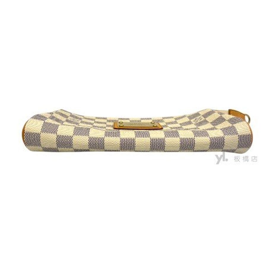 LV Damier白色棋盤格鍊帶肩背包 N55214-5