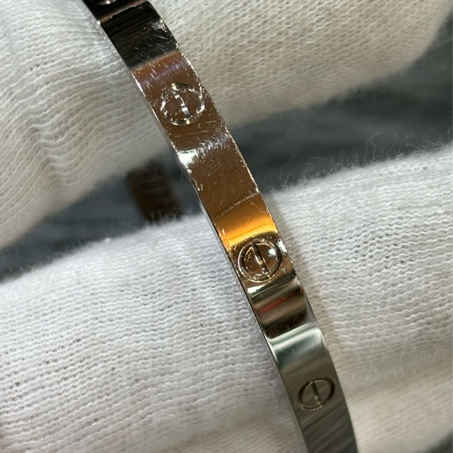 CARTIER LOVE B6081617 卡地亞 白K金 愛情螺絲 750 18 K金 手環手鐲 17公分-9