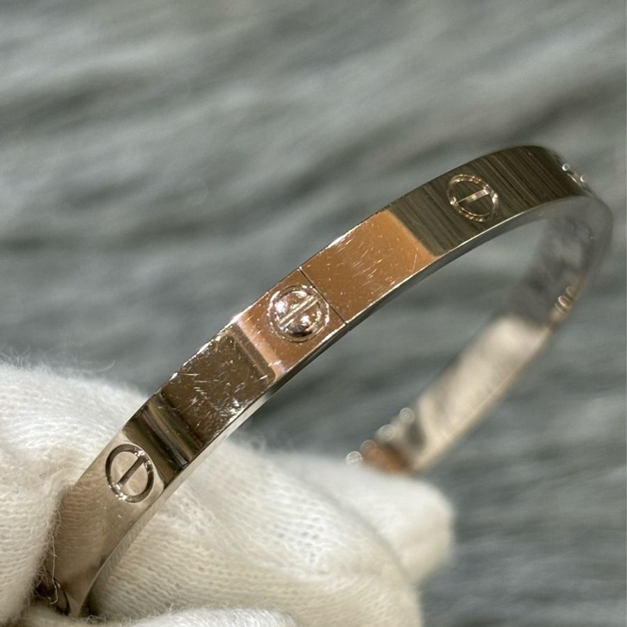 CARTIER LOVE B6081617 卡地亞 白K金 愛情螺絲 750 18 K金 手環手鐲 17公分-11