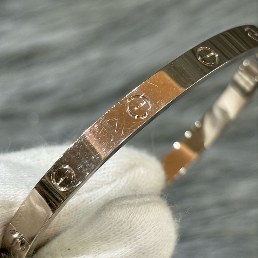 CARTIER LOVE B6081617 卡地亞 白K金 愛情螺絲 750 18 K金 手環手鐲 17公分-12
