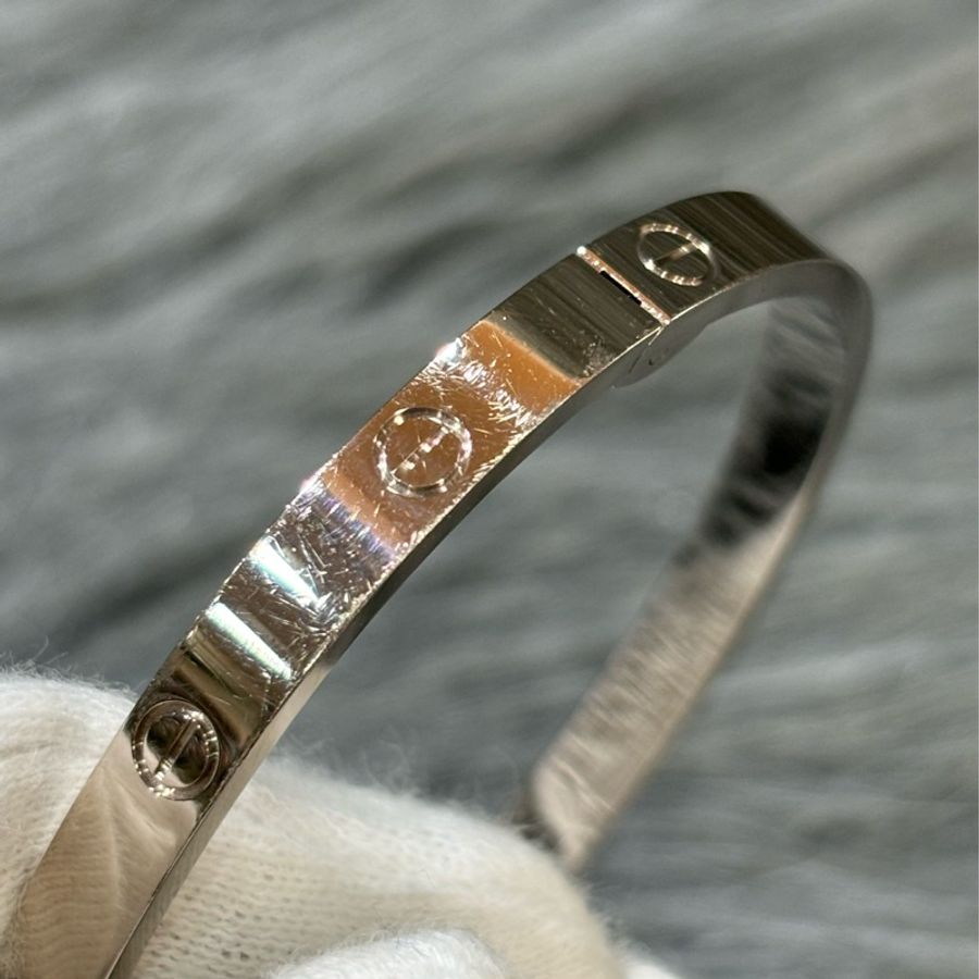 CARTIER LOVE B6081617 卡地亞 白K金 愛情螺絲 750 18 K金 手環手鐲 17公分-14