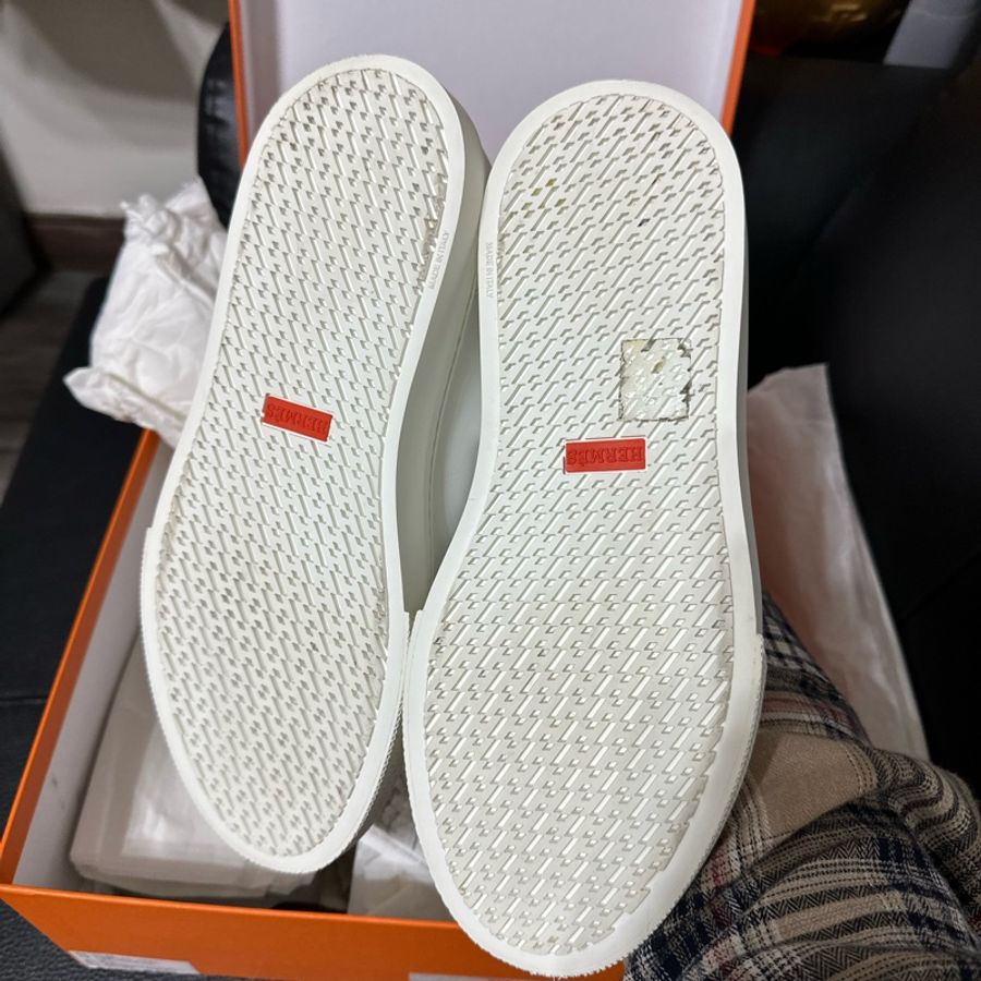 Hermes Kelly 白色運動鞋 二手 39號 含盒含防塵袋-2