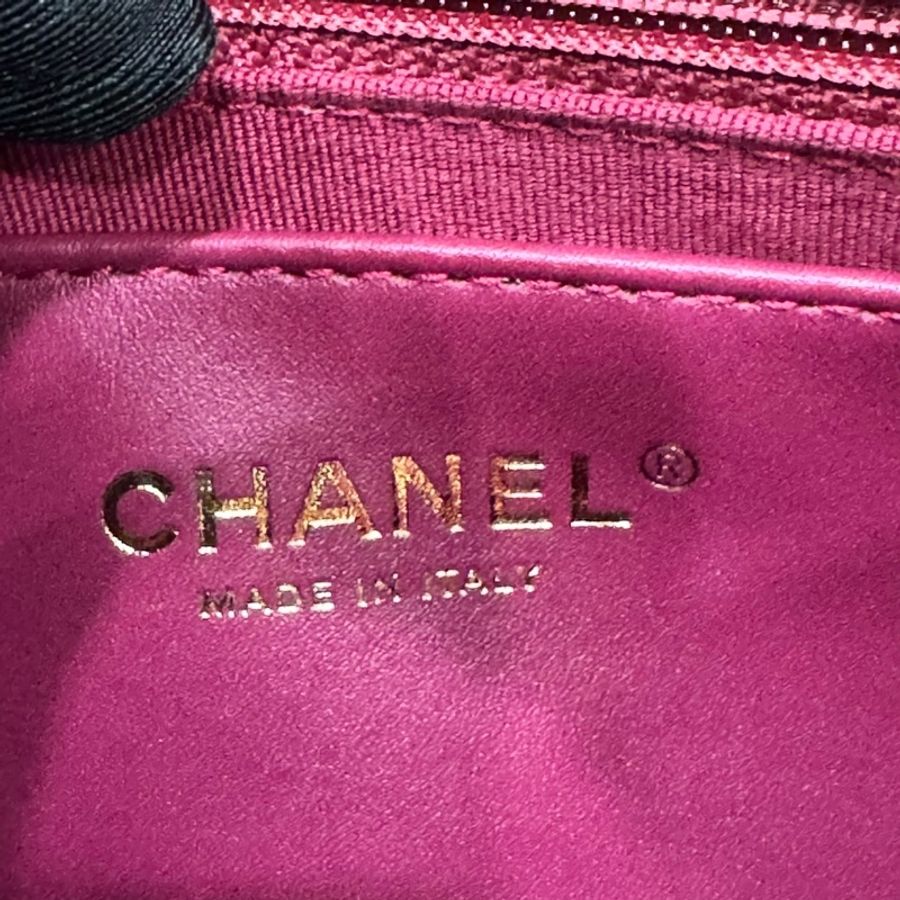 香奈兒 Chanel 黑金羊皮鎏金鍊相機包-7