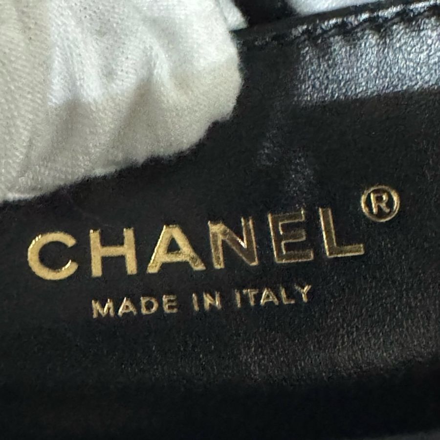 香奈兒 CHANEL 高級手工坊系列CF雙金珠22光面牛皮 黑色 金釦-7