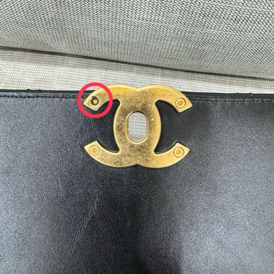 香奈兒 CHANEL 高級手工坊系列CF雙金珠22光面牛皮 黑色 金釦-20