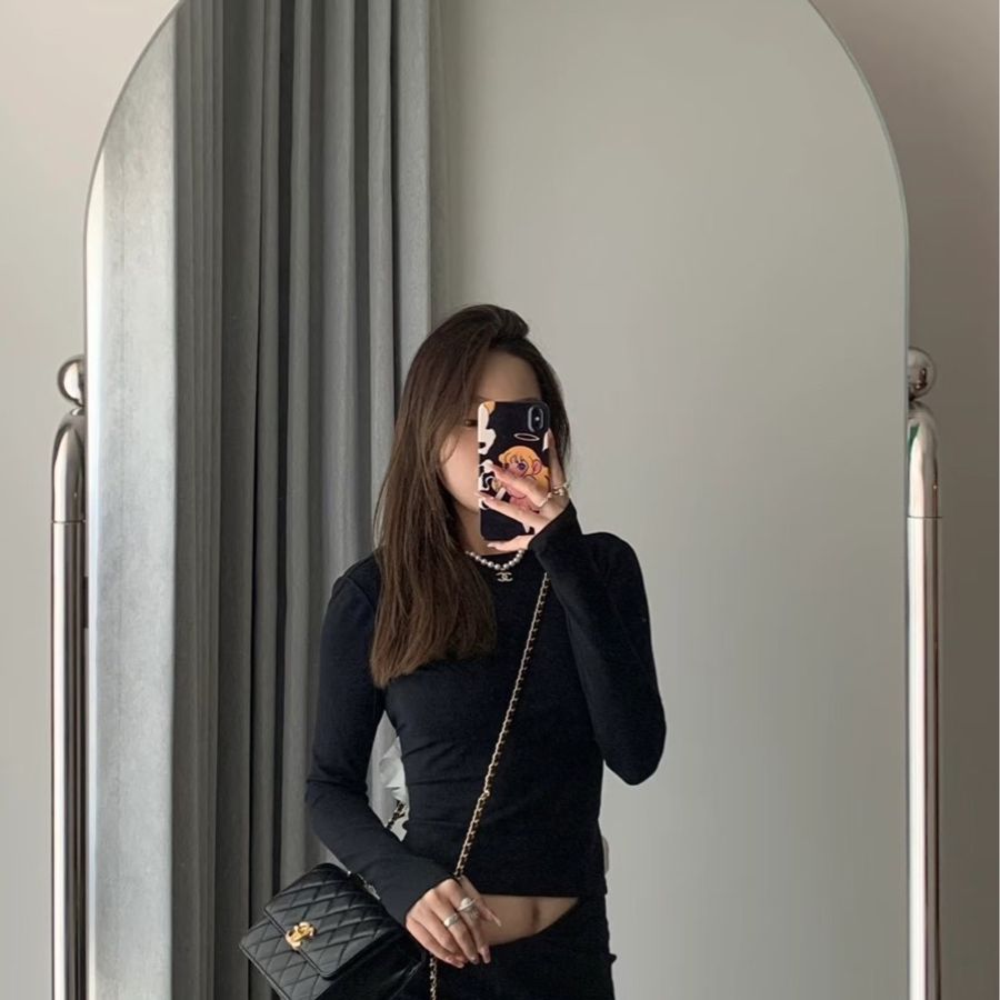 香奈兒 CHANEL 高級手工坊系列CF雙金珠22光面牛皮 黑色 金釦-31
