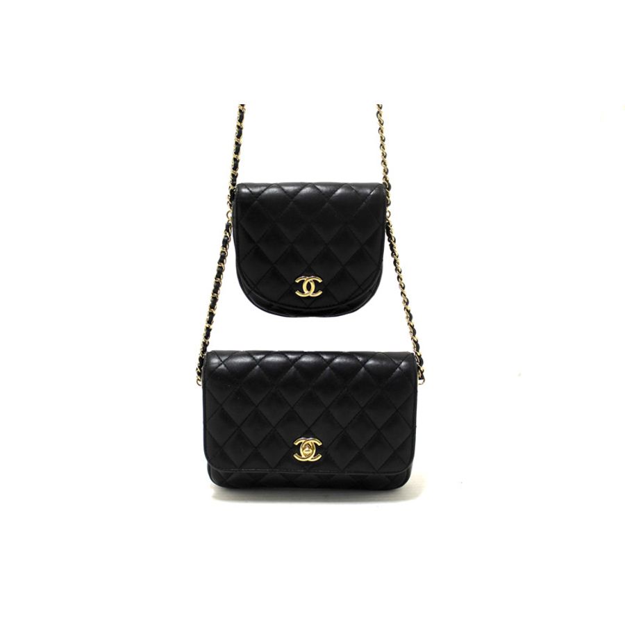 Chanel Black Quilted Calfskin Leather Double Side Pack Flap Bag-2