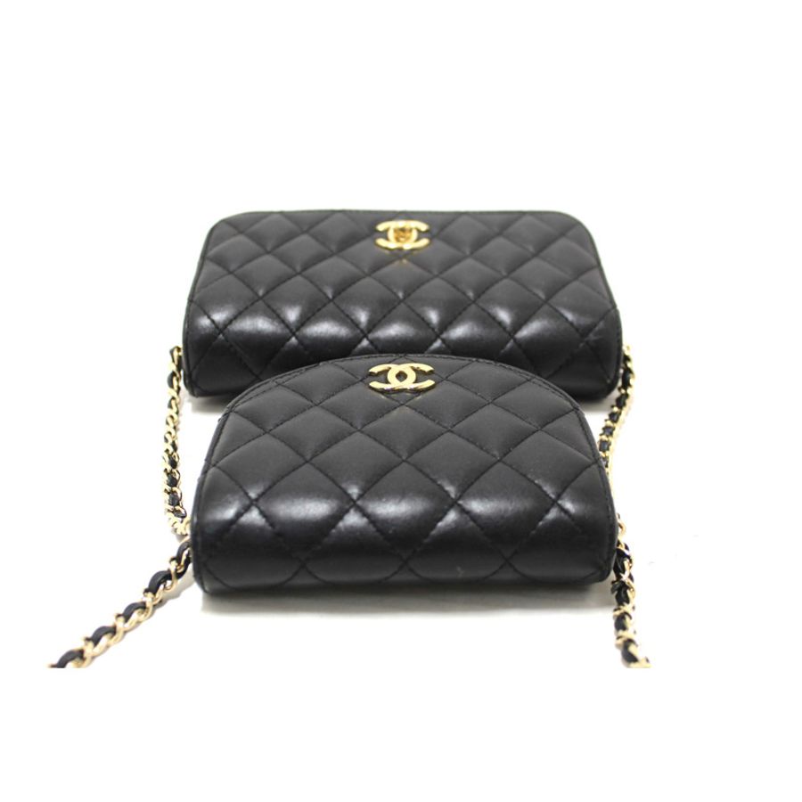 Chanel Black Quilted Calfskin Leather Double Side Pack Flap Bag-4