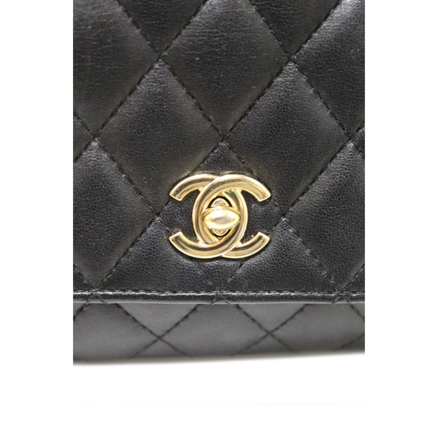 Chanel Black Quilted Calfskin Leather Double Side Pack Flap Bag-10