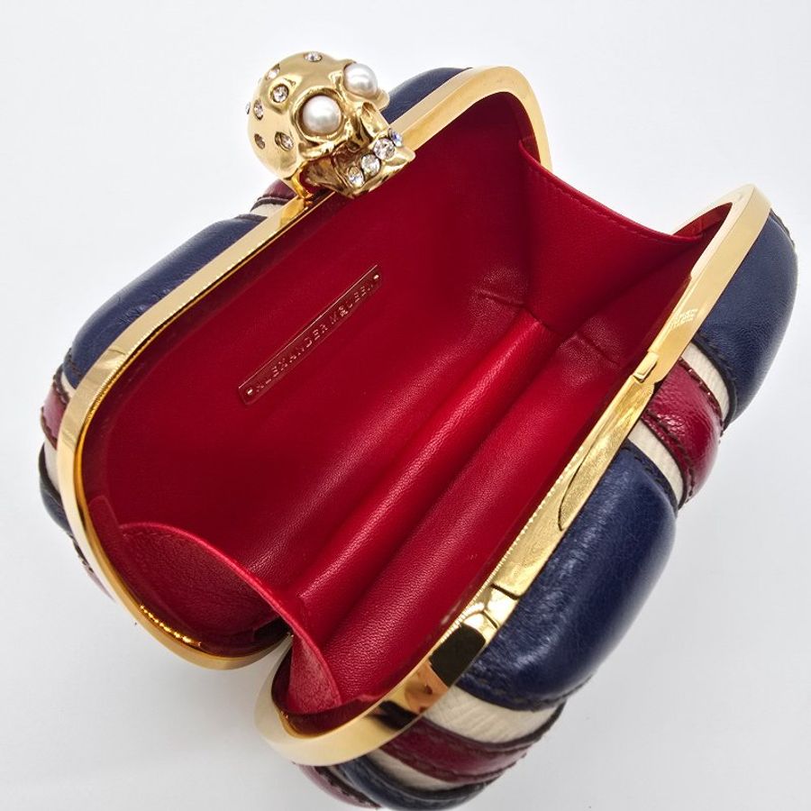 (稀有絕版✨) Alexander McQueen 英倫風 水鑽 骷顱頭 手拿包-7