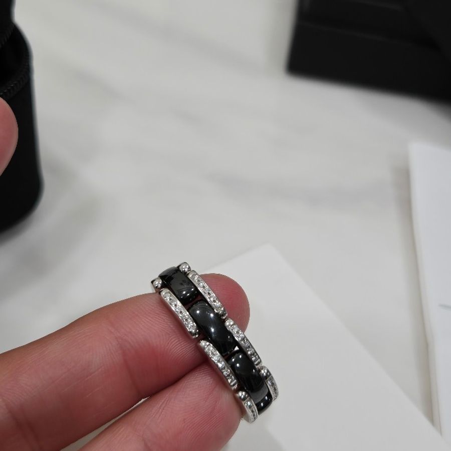 CHANEL Ultra 經典J12 陶瓷系列滿鑽戒指-8