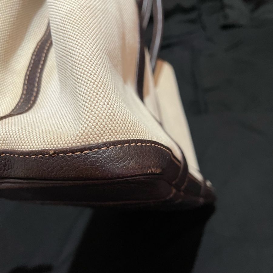 HERMES 口G刻 咖米白帆布 GARDEN PARTY #36-8