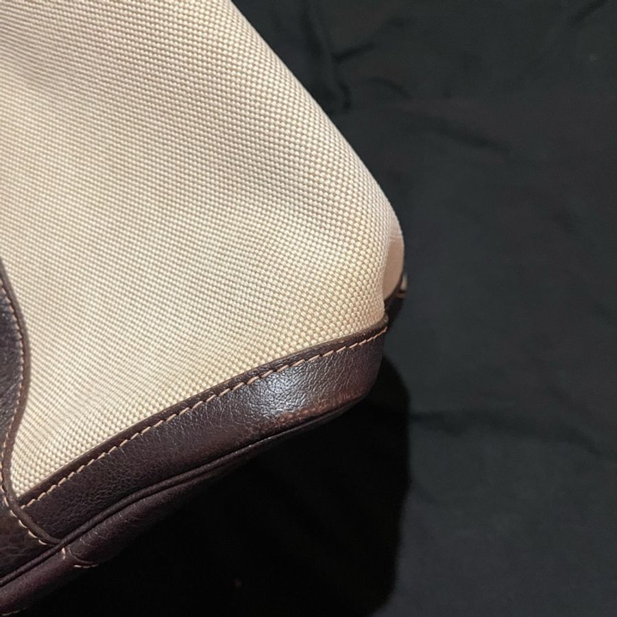HERMES 口G刻 咖米白帆布 GARDEN PARTY #36-9