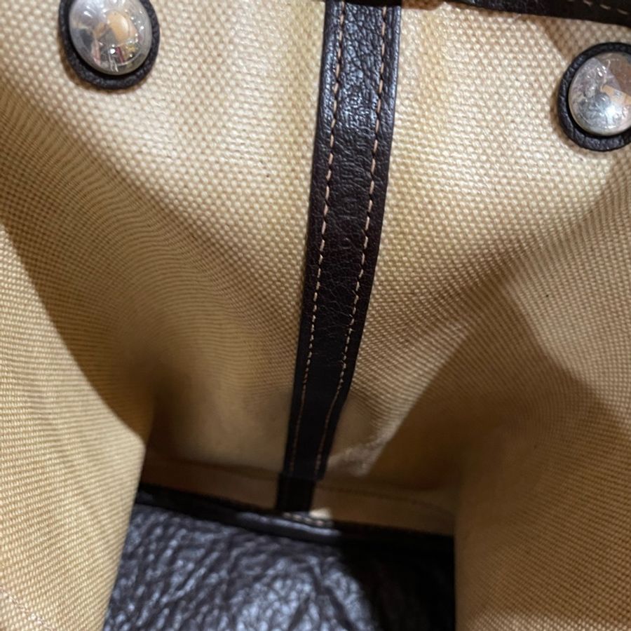 HERMES 口G刻 咖米白帆布 GARDEN PARTY #36-18