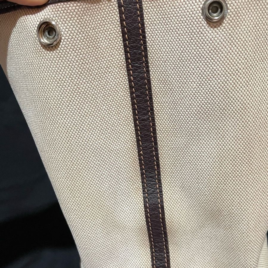 HERMES 口G刻 咖米白帆布 GARDEN PARTY #36-21