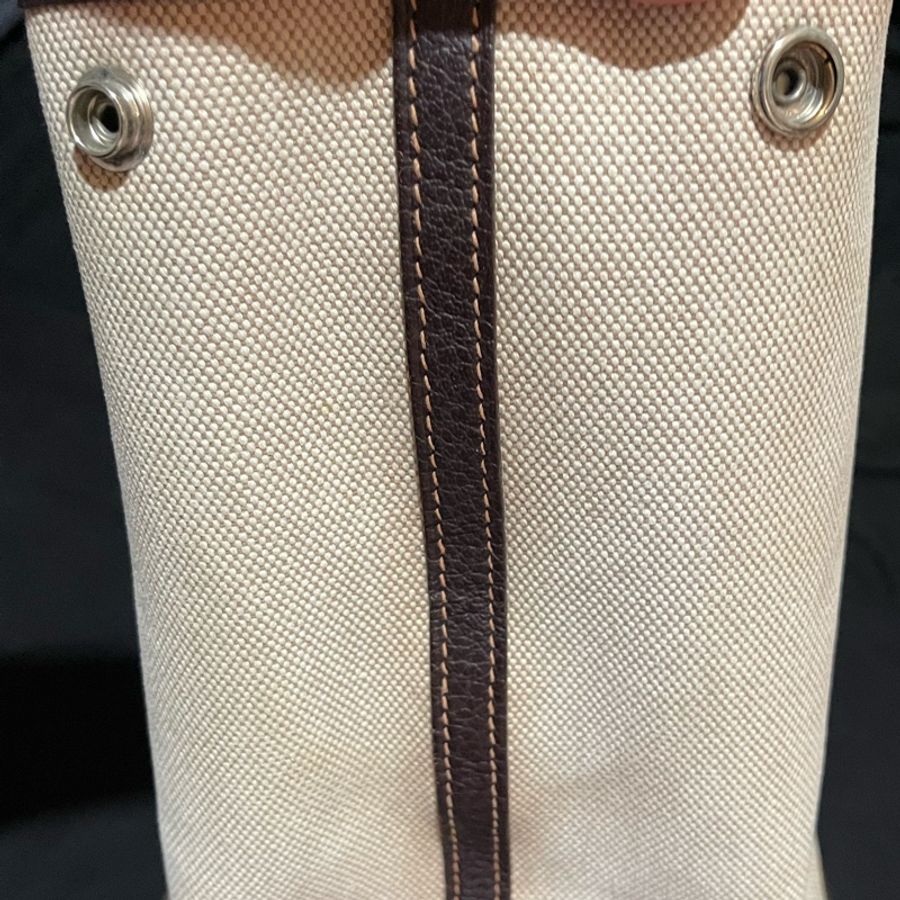 HERMES 口G刻 咖米白帆布 GARDEN PARTY #36-38