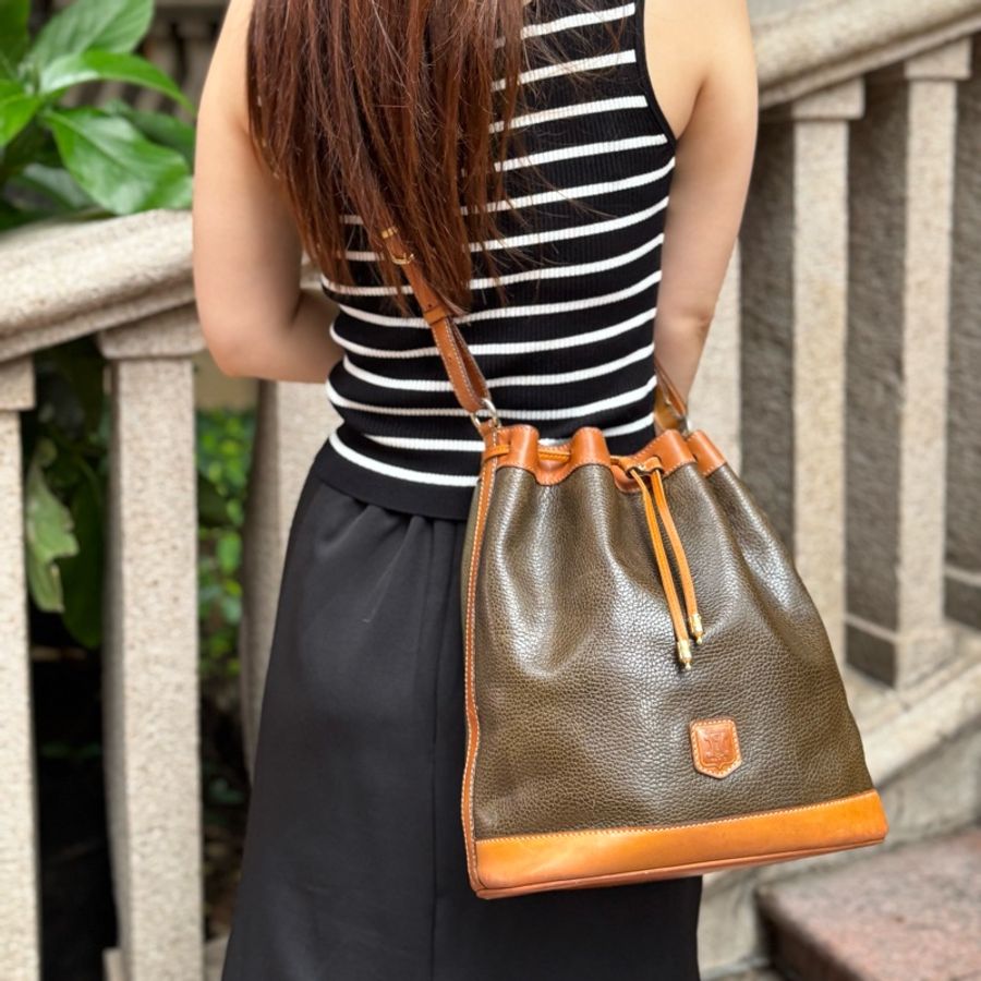 Celine 水桶包 旅行包 真皮 橄欖色 棕色 男女適用-1