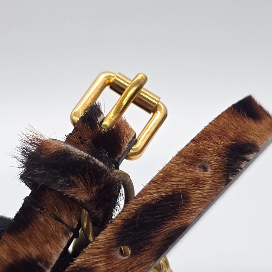 Alexander McQueen 馬毛 豹紋 骷髏頭 皮革 手環-4