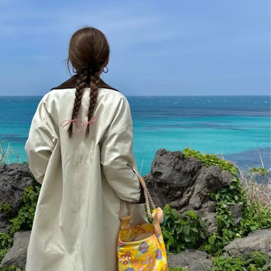 「JL精品代購」9新 Chanel山茶花盛夏花朵系列麻繩水桶包真可愛-2