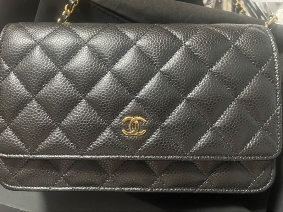 Chanel 香奈兒 經典woc發財包 黑金荔枝牛皮 晶片款-0