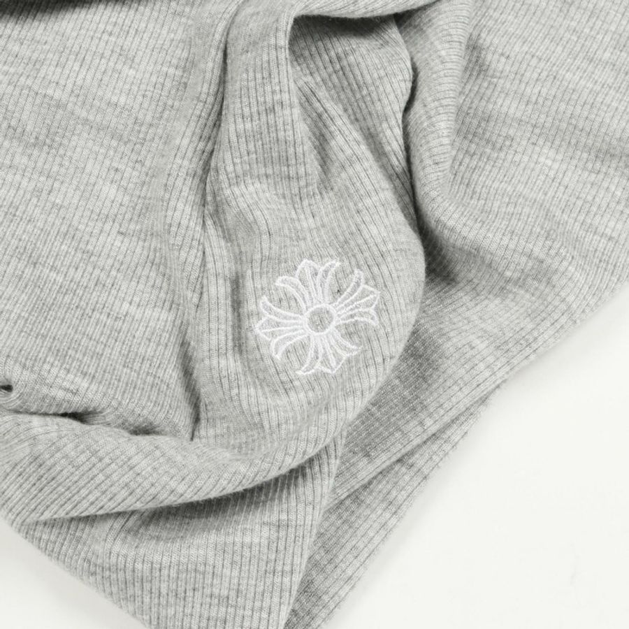 Chrome Hearts Y NOT CH 刺繡吊帶連身裙,人造絲材質,灰色,S碼,二手女款-6