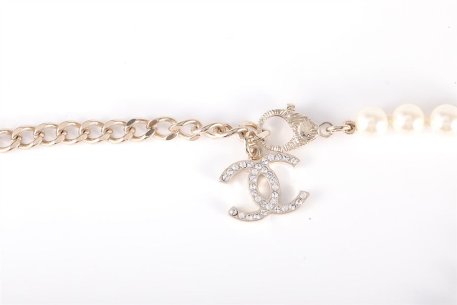 CHANEL(香奈兒)  合金 23P5號雙C裝飾項鏈-4