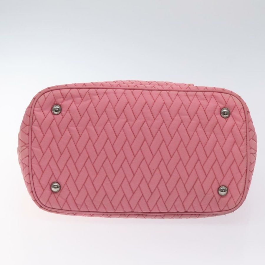 【日本直送】PRADA 尼龍粉紅銀色鏈條手提包 Auth 128405-4