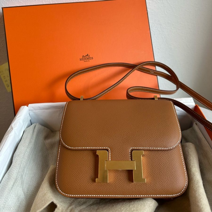 Hermes 康康迷你 金棕金 超級天菜-0