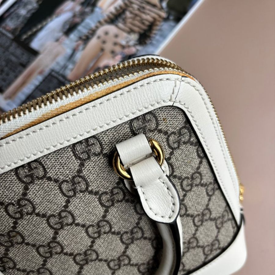 ::GUCCI:: 1955 Horsebit Mini Handle Bag 白色馬銜釦手提包-9