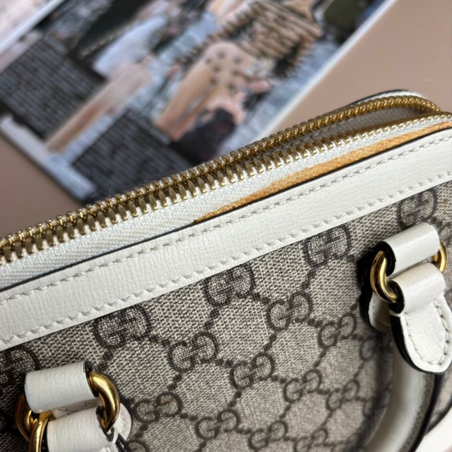 ::GUCCI:: 1955 Horsebit Mini Handle Bag 白色馬銜釦手提包-10