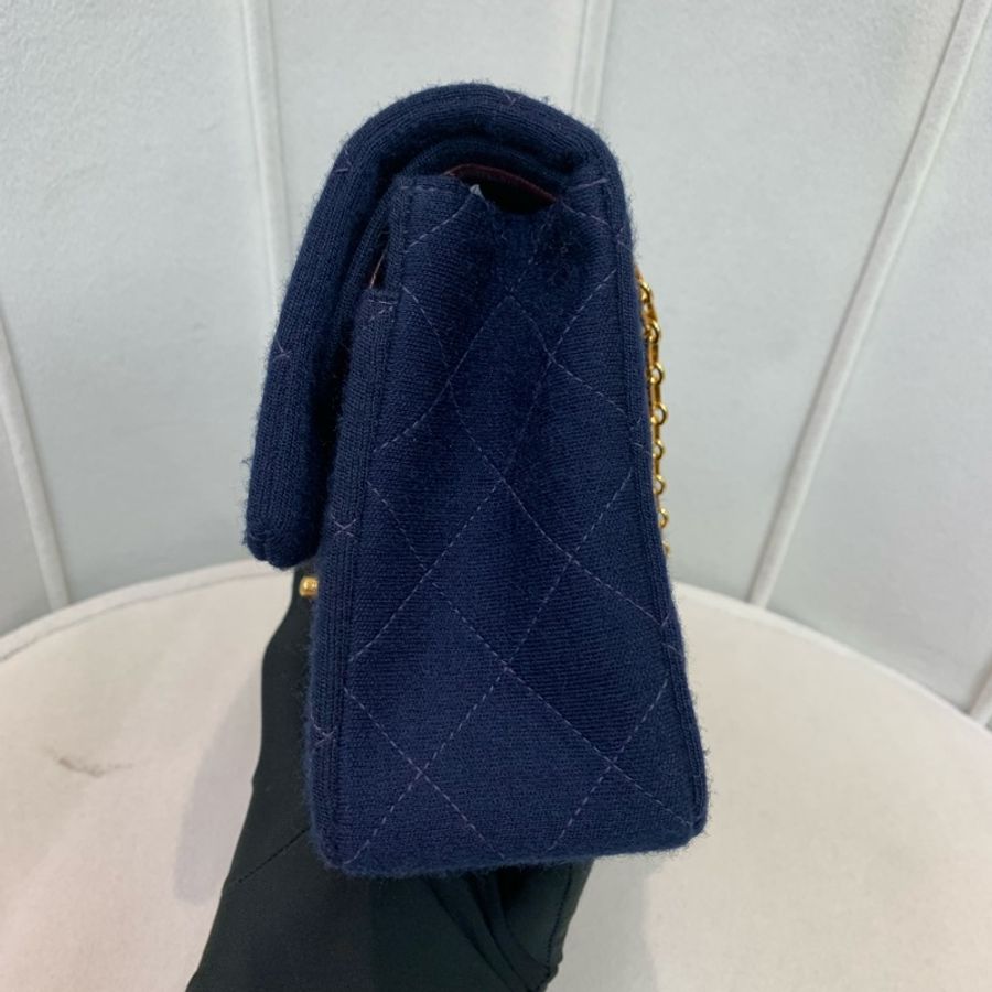 Chanel 香奈兒 中古 深藍色 初代布面CF XB579-3