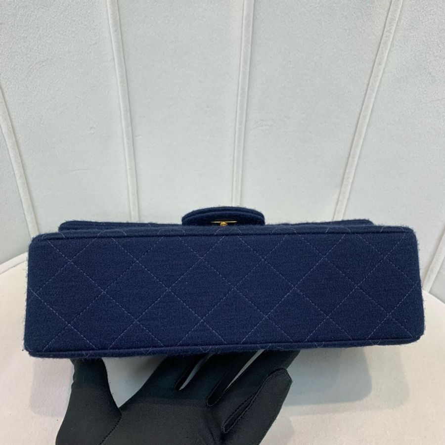Chanel 香奈兒 中古 深藍色 初代布面CF XB579-4