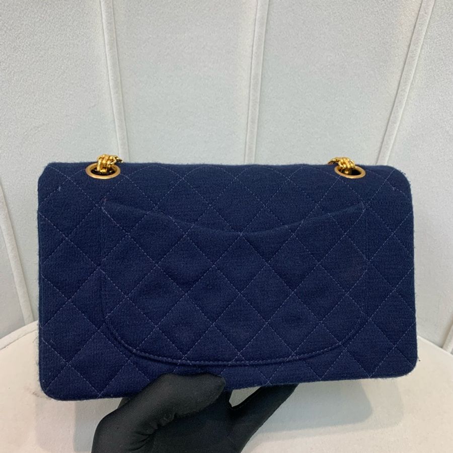 Chanel 香奈兒 中古 深藍色 初代布面CF XB579-13