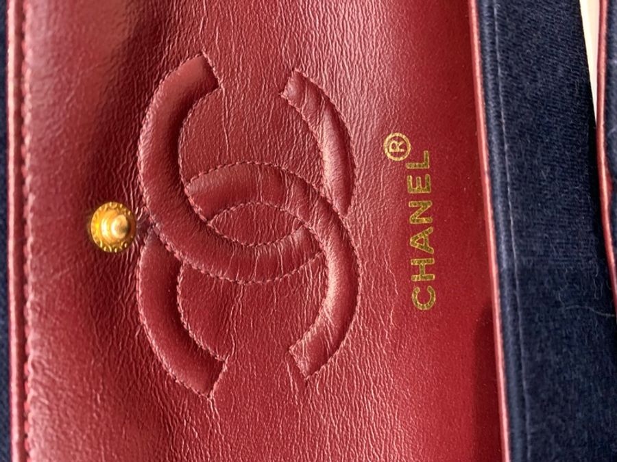 Chanel 香奈兒 中古 深藍色 初代布面CF XB579-21