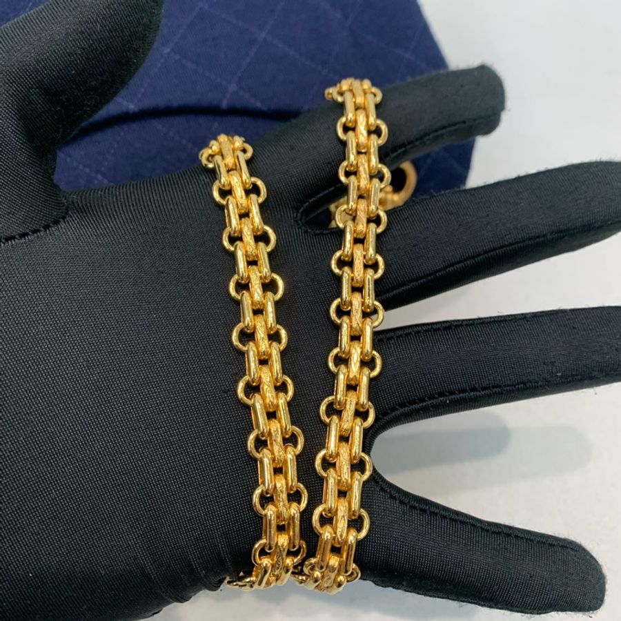 Chanel 香奈兒 中古 深藍色 初代布面CF XB579-27