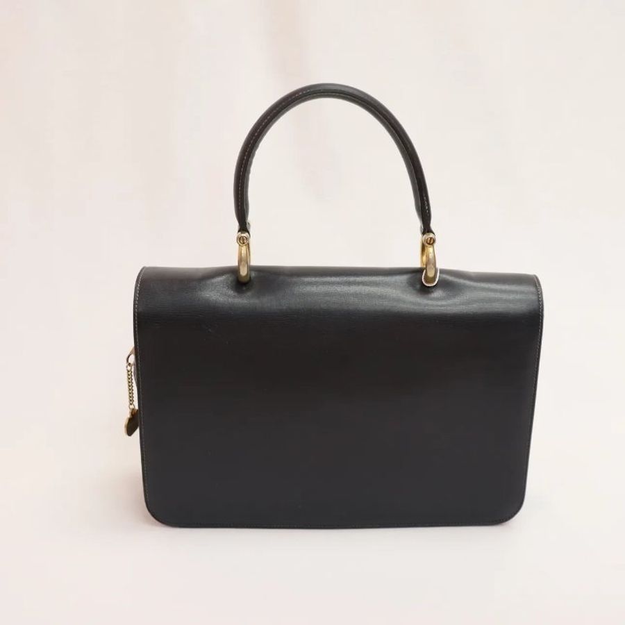 Celine 中古品深藍色手提Kelly型手袋-3