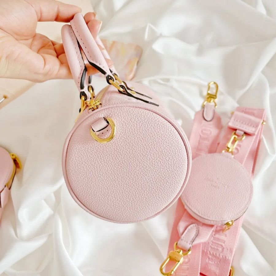 Louis Vuitton 粉紅色 Papillon BB 手袋 圓筒 LV包-2
