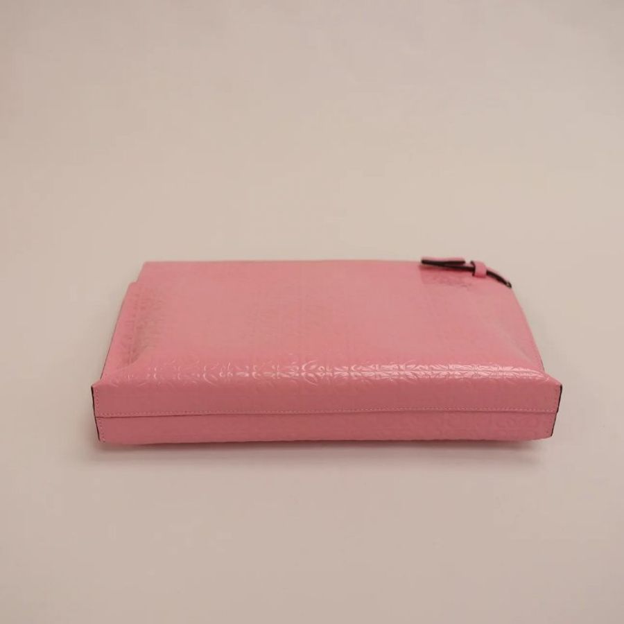 Loewe 粉紅色漆皮手拿包-10