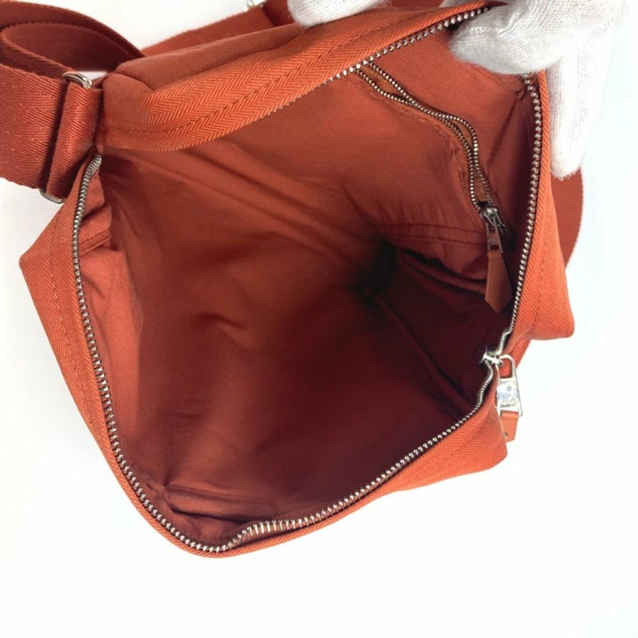 HERMES 愛馬仕 Pochette Acapulco Bandouliere PM 斜背包 肩背包 尼龍帆布 男款 女款 橘色-8
